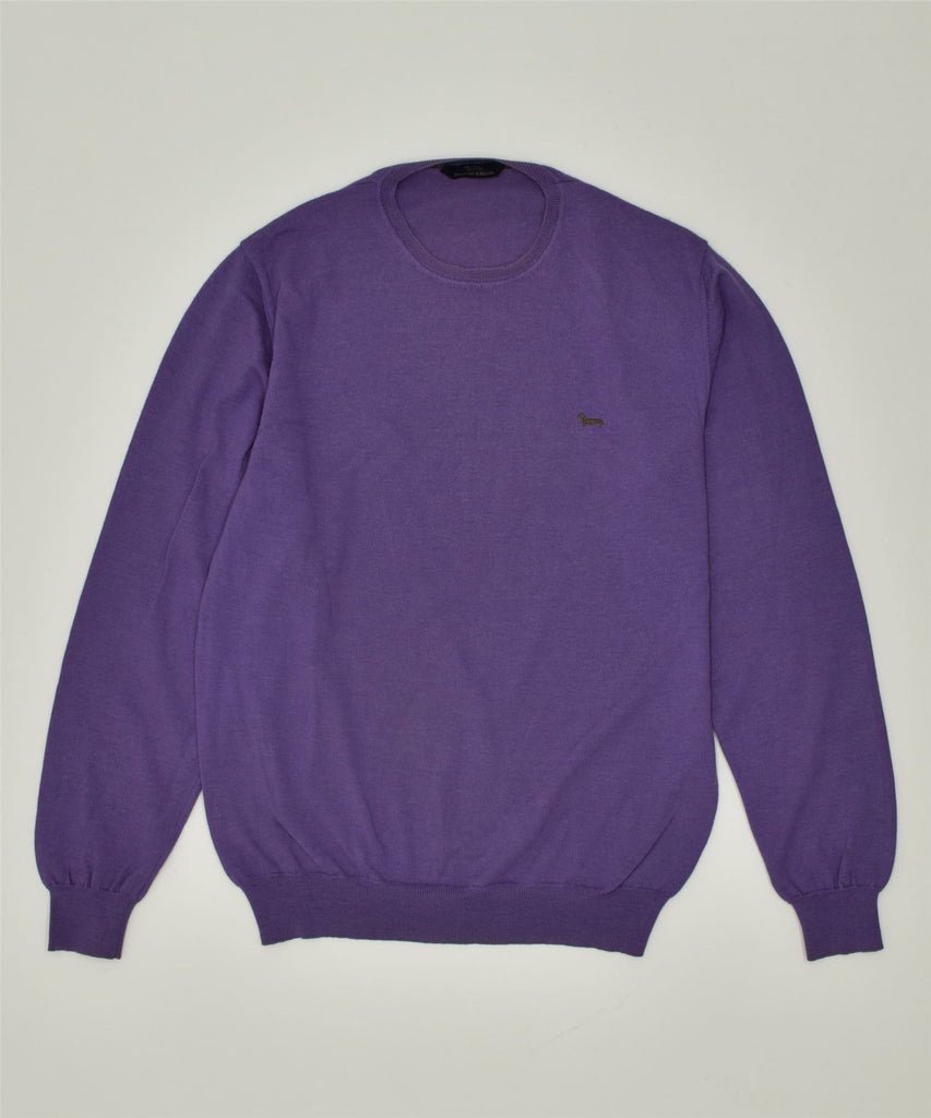 HARMOUNT & BLAINE Mens Crew Neck Jumper Sweater Medium Purple Wool | Vintage | Thrift | Second-Hand | Used Clothing | Messina Hembry 