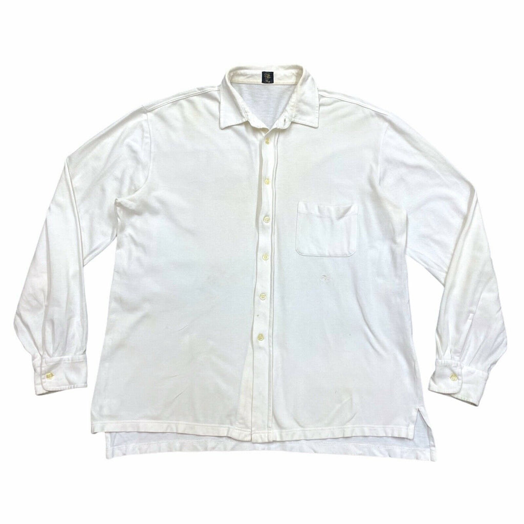 Fay Button Up Long Sleeve Casual Shirt | Vintage High End Luxury Designer White | Vintage Messina Hembry | Thrift | Second-Hand Messina Hembry | Used Clothing | Messina Hembry 