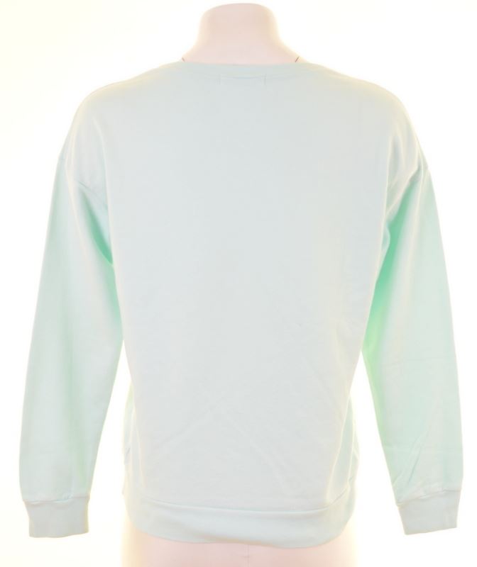 PULL & BEAR Womens Sweatshirt Jumper Size 6 XS Turquoise Cotton Oversized - Second Hand & Vintage Designer Clothing - Messina Hembry