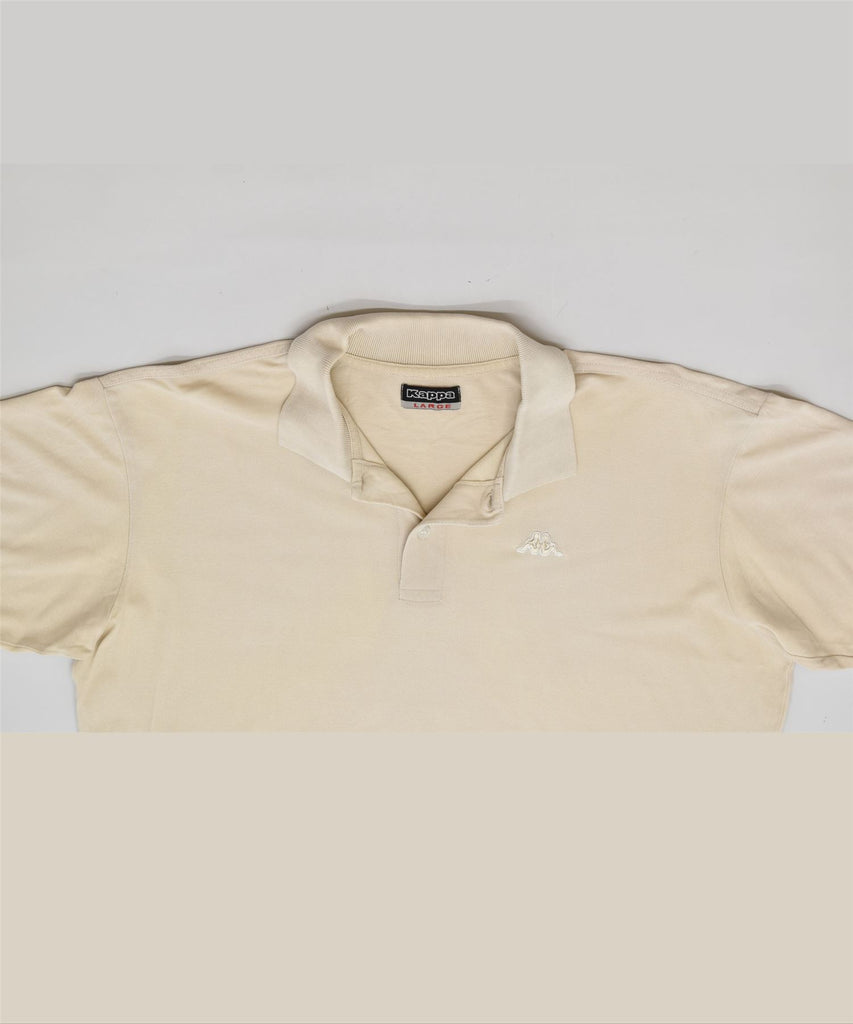 KAPPA Mens Polo Shirt Large Beige Cotton | Vintage | Thrift | Second-Hand | Used Clothing | Messina Hembry 