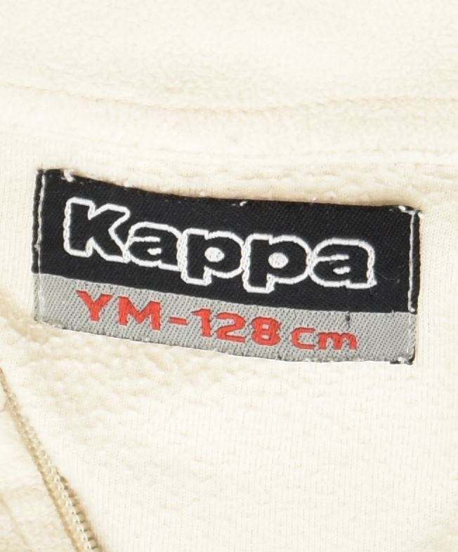 KAPPA Boys Fleece Jumper 7-8 Years White Polyester | Vintage | Thrift | Second-Hand | Used Clothing | Messina Hembry 