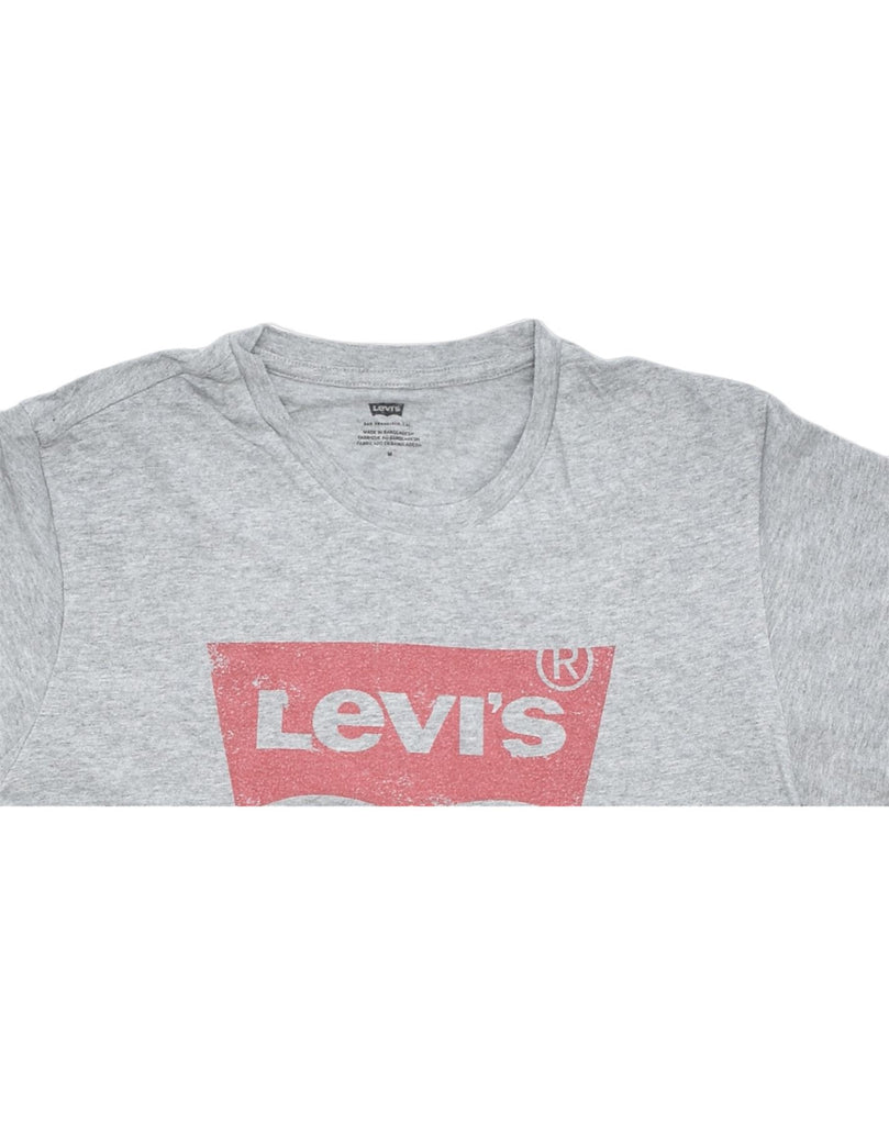 LEVI'S Mens Graphic T-Shirt Top Medium Grey Cotton | Vintage | Thrift | Second-Hand | Used Clothing | Messina Hembry 