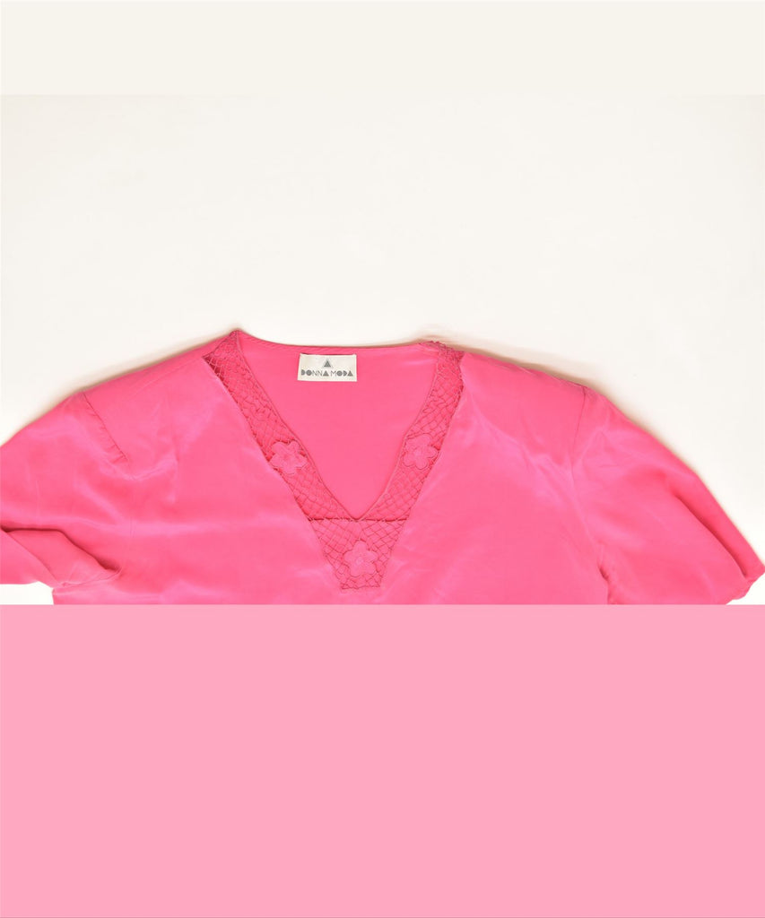 DONNA MODA Womens Blouse Top UK 14 Medium Pink Classic Vintage | Vintage | Thrift | Second-Hand | Used Clothing | Messina Hembry 