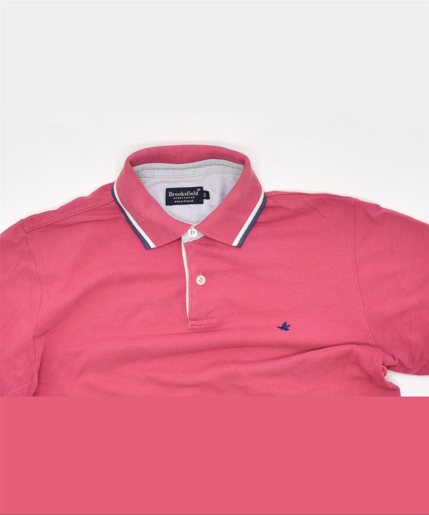 BROOKSFIELD Mens Polo Shirt IT 50 Medium Pink Cotton | Vintage | Thrift | Second-Hand | Used Clothing | Messina Hembry 