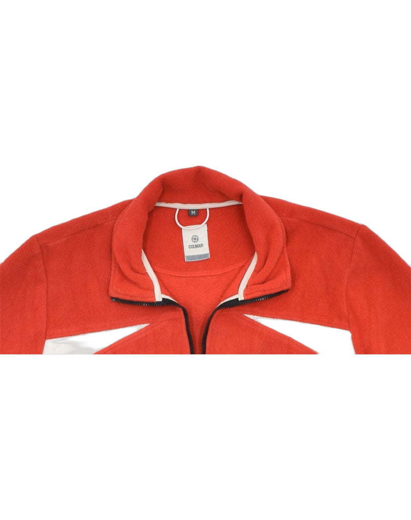 COLMAR Womens Zip Neck Fleece Jumper UK 12 Medium Red Polyester | Vintage | Thrift | Second-Hand | Used Clothing | Messina Hembry 
