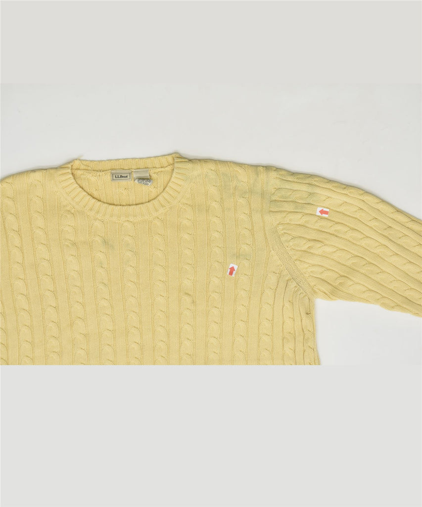 L.L.BEAN Womens Crew Neck Jumper Sweater UK 18 XL Yellow Cotton | Vintage | Thrift | Second-Hand | Used Clothing | Messina Hembry 