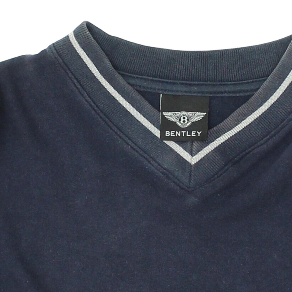 Bentley Embroidered Logo V Neck Tshirt | Vintage Luxury Cars Navy XL VTG | Vintage Messina Hembry | Thrift | Second-Hand Messina Hembry | Used Clothing | Messina Hembry 