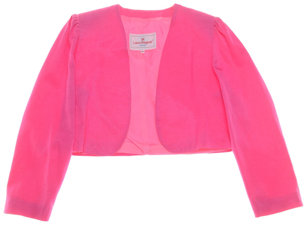 LAURA BIAGIOTTI Girls Blazer Jacket 13-14 Years Pink Cotton | Vintage | Thrift | Second-Hand | Used Clothing | Messina Hembry 