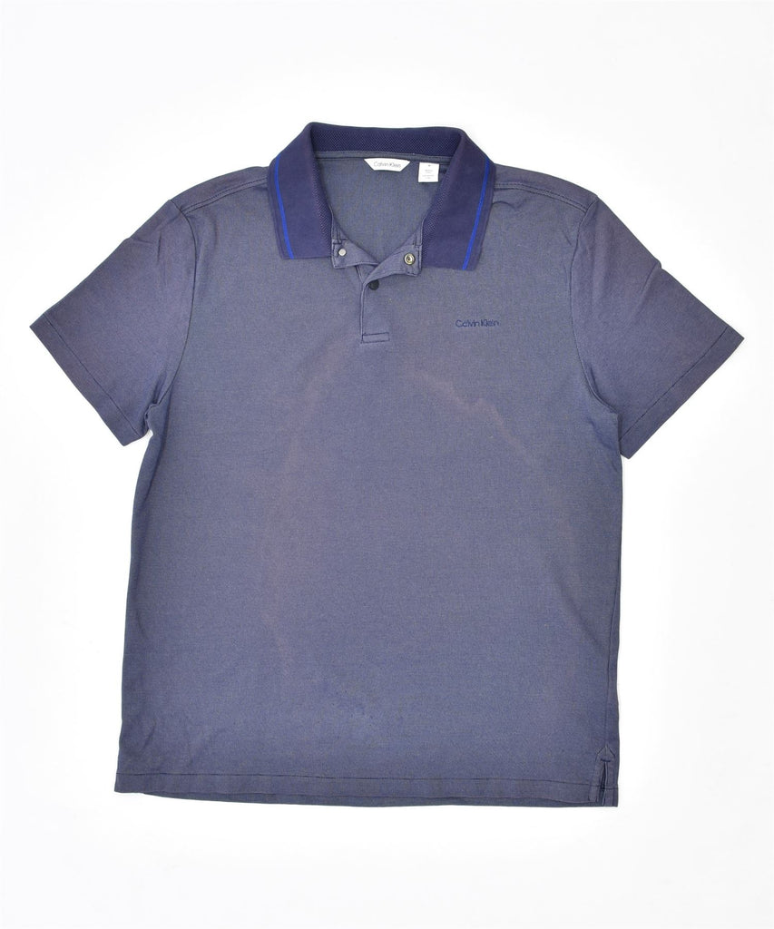 CALVIN KLEIN Mens Polo Shirt Medium Purple Cotton | Vintage | Thrift | Second-Hand | Used Clothing | Messina Hembry 