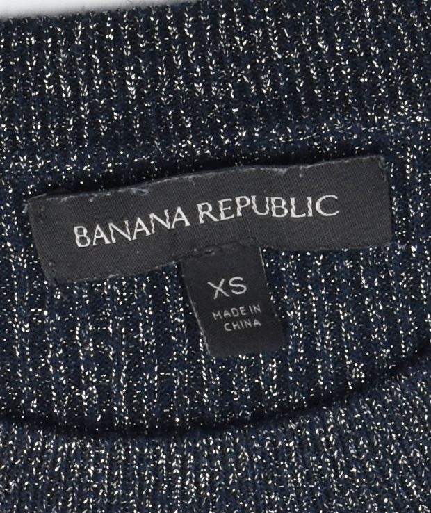BANANA REPUBLIC Womens Crew Neck Jumper Sweater UK 6 XS Navy Blue Viscose | Vintage | Thrift | Second-Hand | Used Clothing | Messina Hembry 