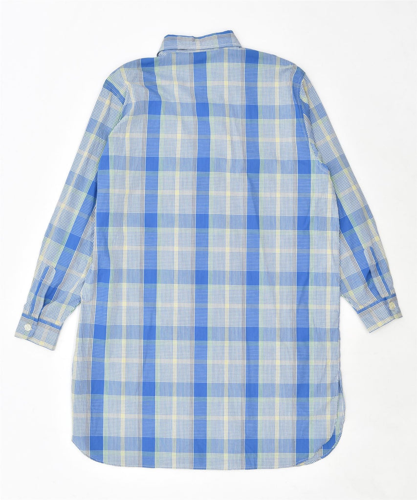 BALLON Womens Longline Shirt EU 40 Medium Blue Check Cotton Vintage | Vintage | Thrift | Second-Hand | Used Clothing | Messina Hembry 