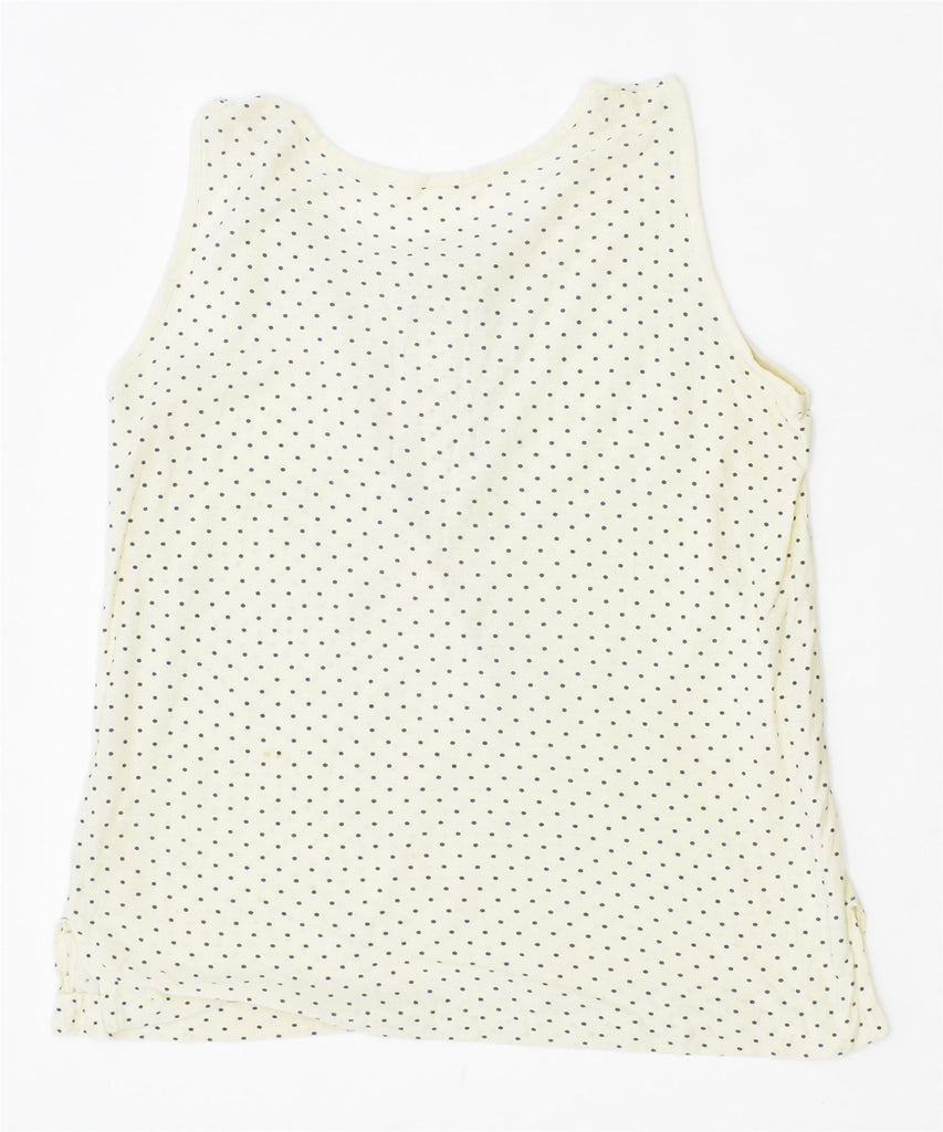 VINTAGE Womens Vest Top UK 12 Medium Yellow Polka Dot | Vintage | Thrift | Second-Hand | Used Clothing | Messina Hembry 