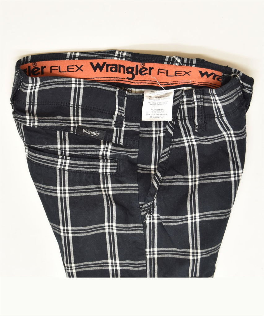 WRANGLER Boys Cargo Shorts 9-10 Years W25 Black Check Cotton Classic | Vintage | Thrift | Second-Hand | Used Clothing | Messina Hembry 