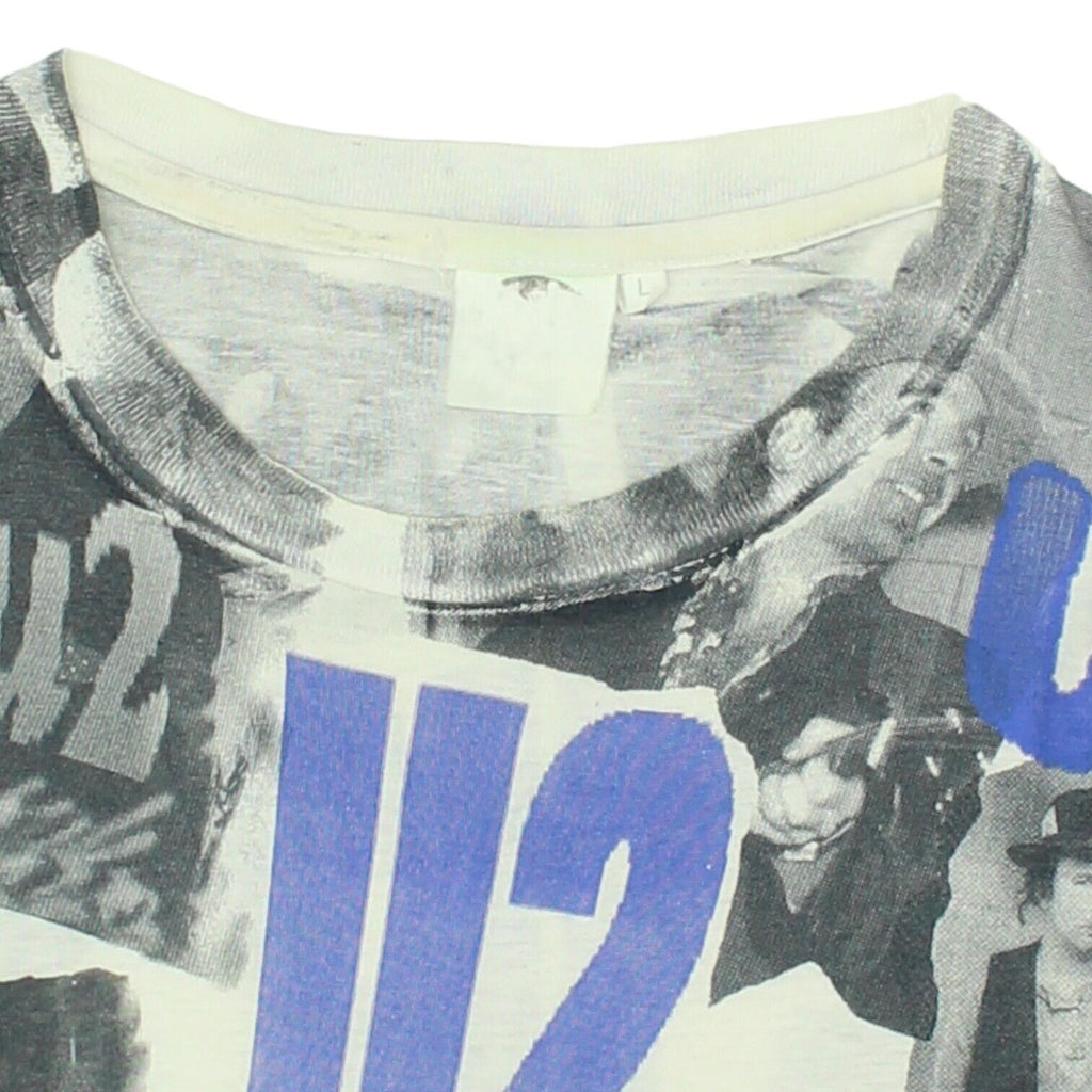 U2 Mens All Over Print Tshirt | Vintage 90s Single Stitch Rock Music Band Tee | Vintage Messina Hembry | Thrift | Second-Hand Messina Hembry | Used Clothing | Messina Hembry 