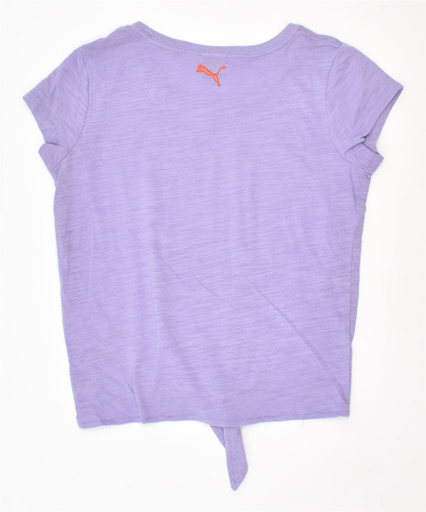 PUMA Girls Graphic T-Shirt Top 5-6 Years Medium Purple Cotton | Vintage | Thrift | Second-Hand | Used Clothing | Messina Hembry 