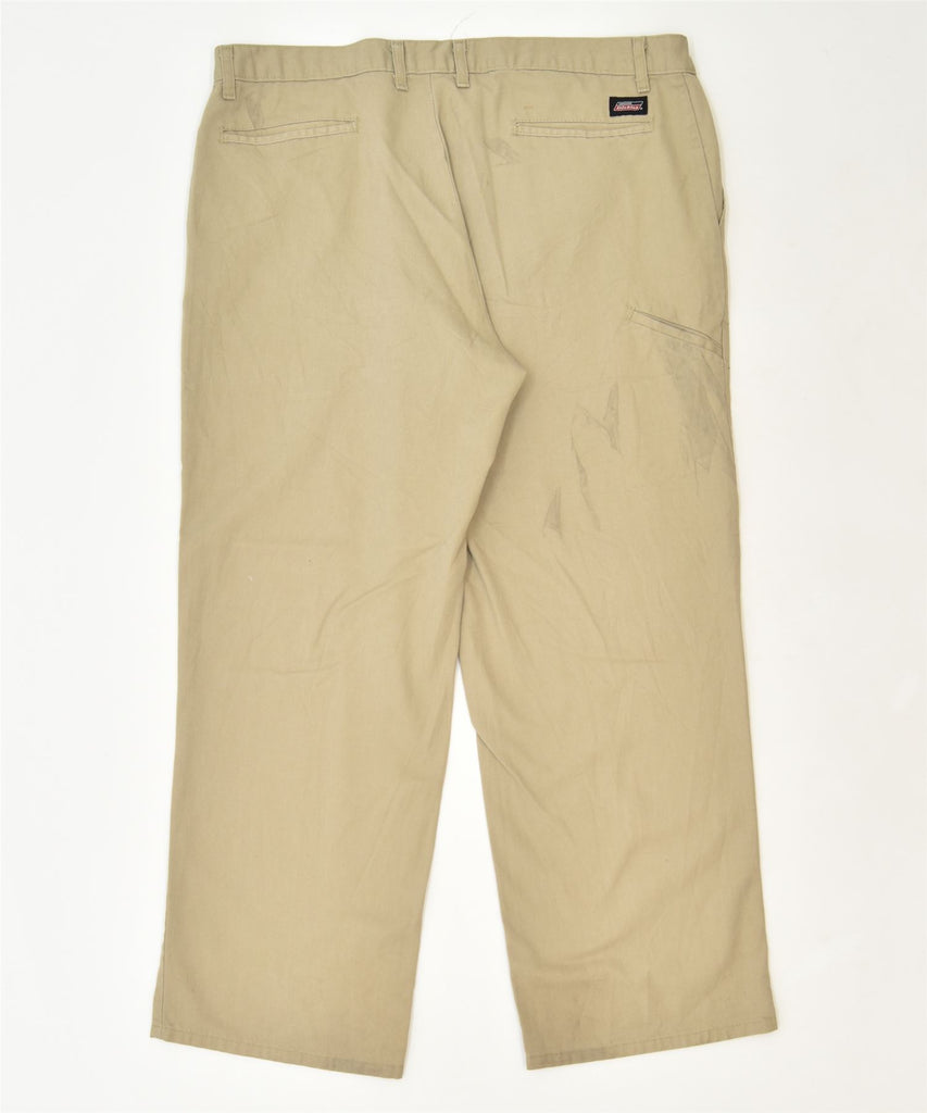 DICKIES Mens Straight Chino Trousers W40 L30 Khaki Polyester Classic | Vintage | Thrift | Second-Hand | Used Clothing | Messina Hembry 