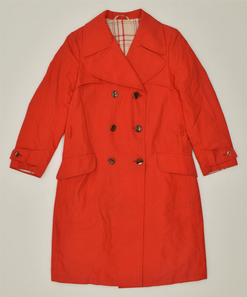 WESTON Womens Double Breasted Overcoat IT 42 Medium Red Polyester Vintage | Vintage | Thrift | Second-Hand | Used Clothing | Messina Hembry 