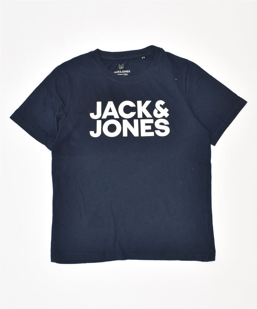 JACK & JONES Boys Graphic T-Shirt Top 11-12 Years Navy Blue | Vintage | Thrift | Second-Hand | Used Clothing | Messina Hembry 