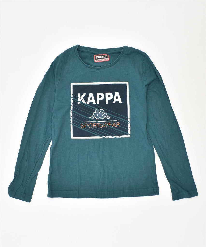 KAPPA Boys Graphic Top Long Sleeve 9-10 Years Green Cotton | Vintage | Thrift | Second-Hand | Used Clothing | Messina Hembry 