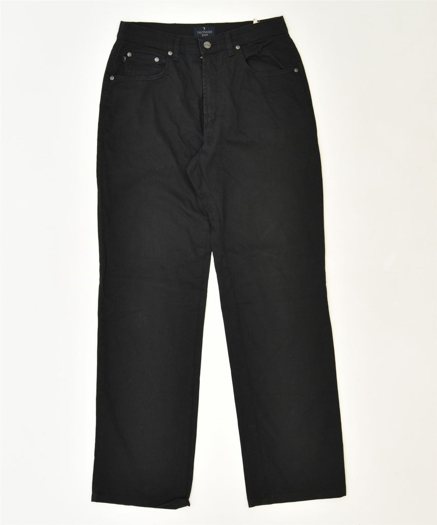 TRUSSARDI Womens Straight Casual Trousers W32 L32 Black Cotton | Vintage | Thrift | Second-Hand | Used Clothing | Messina Hembry 