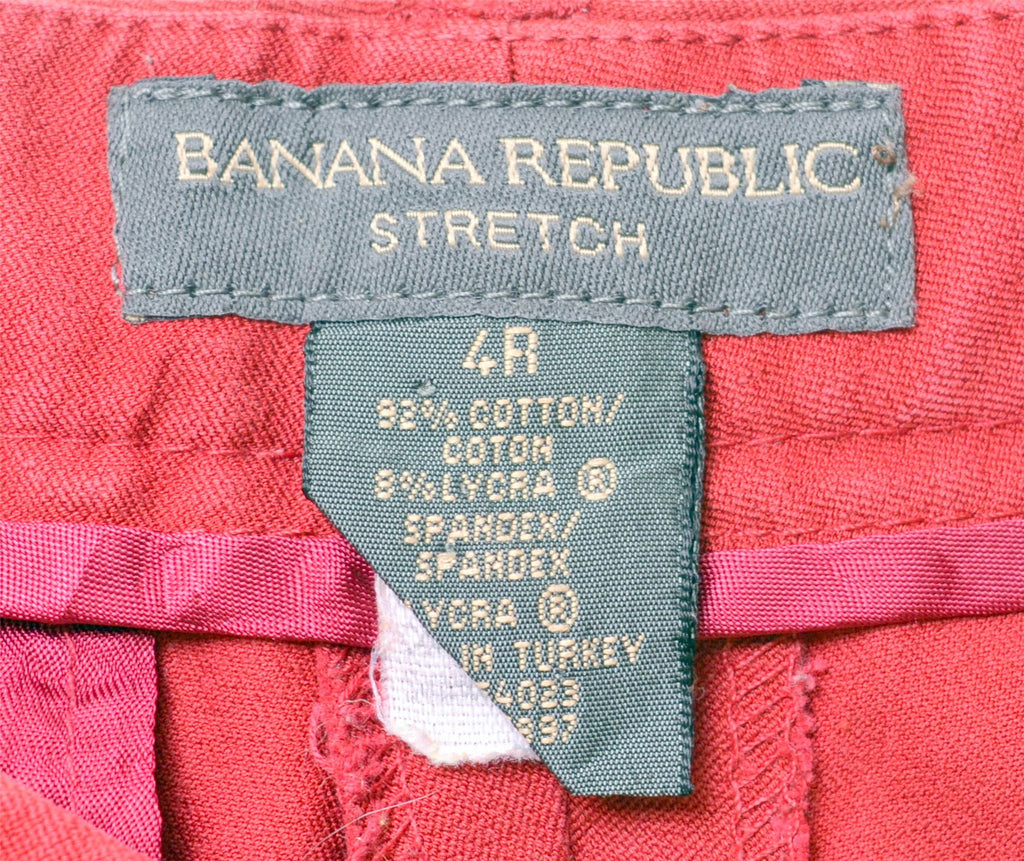 BANANA REPUBLIC Womens Casual Trousers US 4 Small W26 L29 Red Straight - Second Hand & Vintage Designer Clothing - Messina Hembry