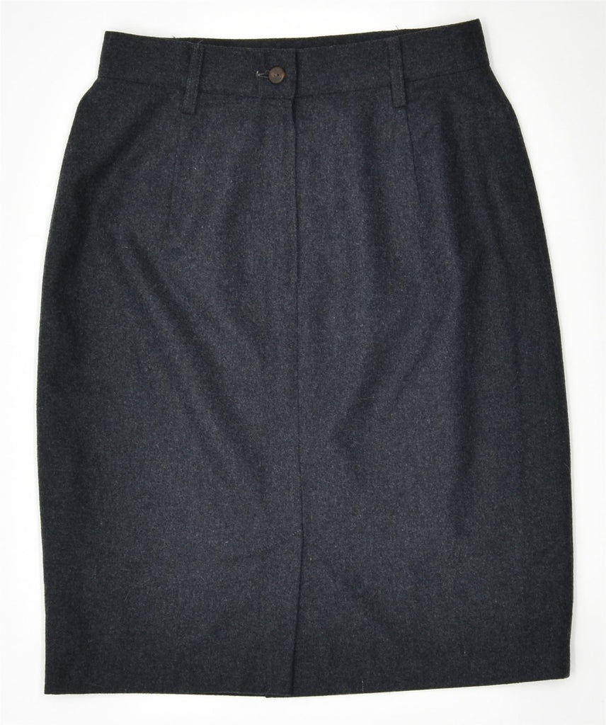 BENETTON Womens Straight Skirt IT 42 Medium W29 Grey Wool | Vintage | Thrift | Second-Hand | Used Clothing | Messina Hembry 