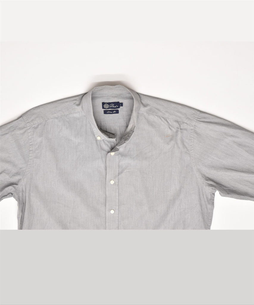 DACK'S Mens Shirt Large Grey Cotton Vintage | Vintage | Thrift | Second-Hand | Used Clothing | Messina Hembry 