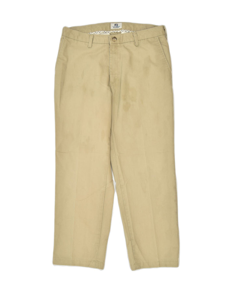 LEE Mens Relaxed Fit Straight Chino Trousers W34 L29 Beige Cotton | Vintage | Thrift | Second-Hand | Used Clothing | Messina Hembry 