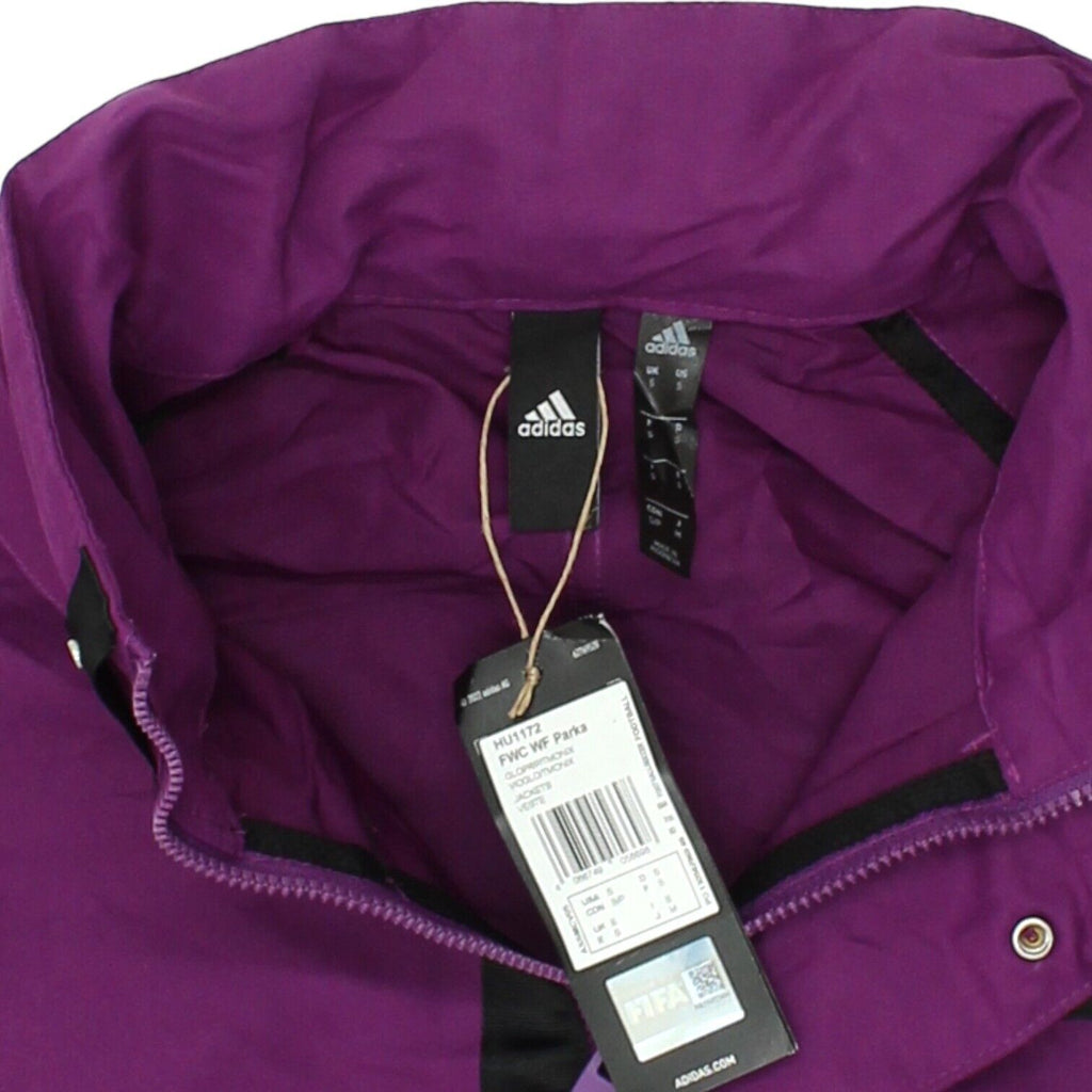 FIFA World Cup Qatar 2022 Adidas Mens Purple Grey Long Coat | Football Sports | Vintage Messina Hembry | Thrift | Second-Hand Messina Hembry | Used Clothing | Messina Hembry 