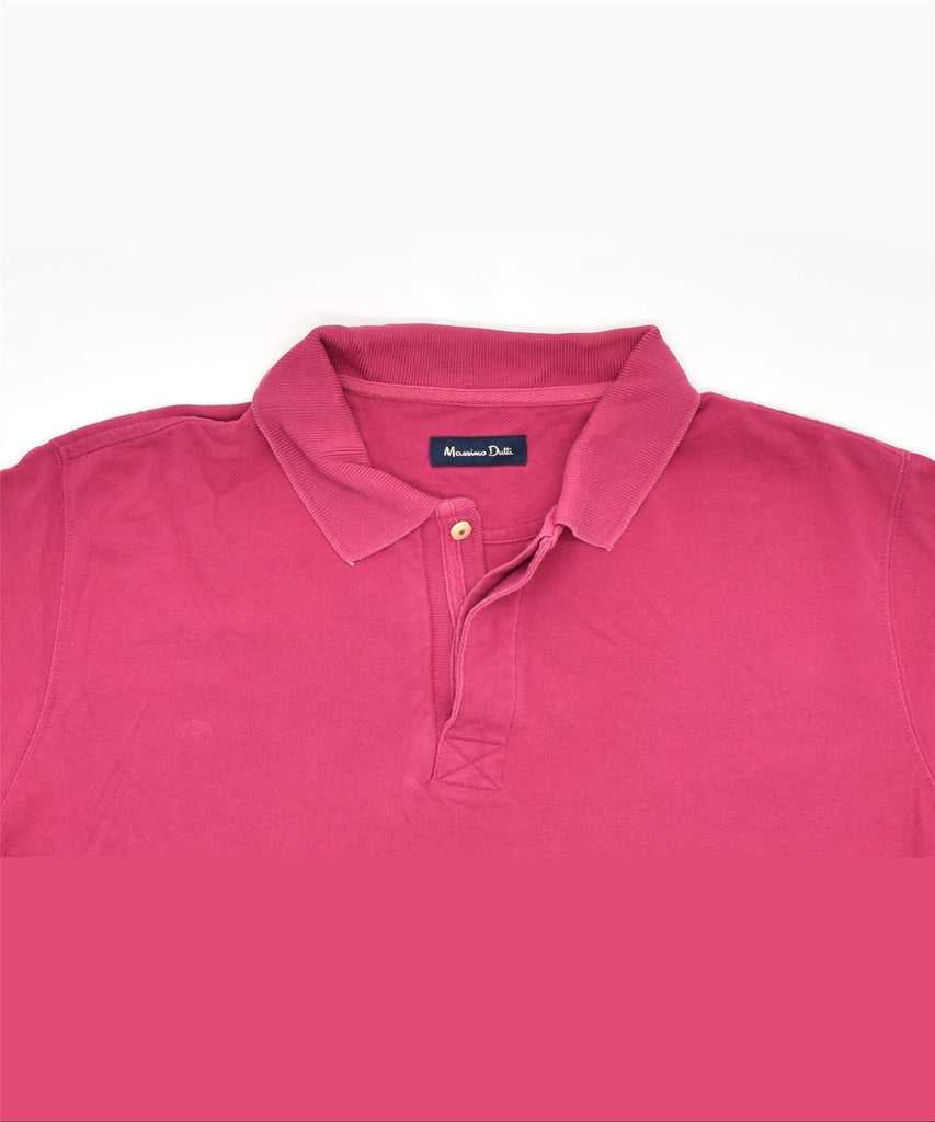 MASSIMO DUTTI Womens Polo Shirt UK 20 2XL Pink Cotton | Vintage | Thrift | Second-Hand | Used Clothing | Messina Hembry 