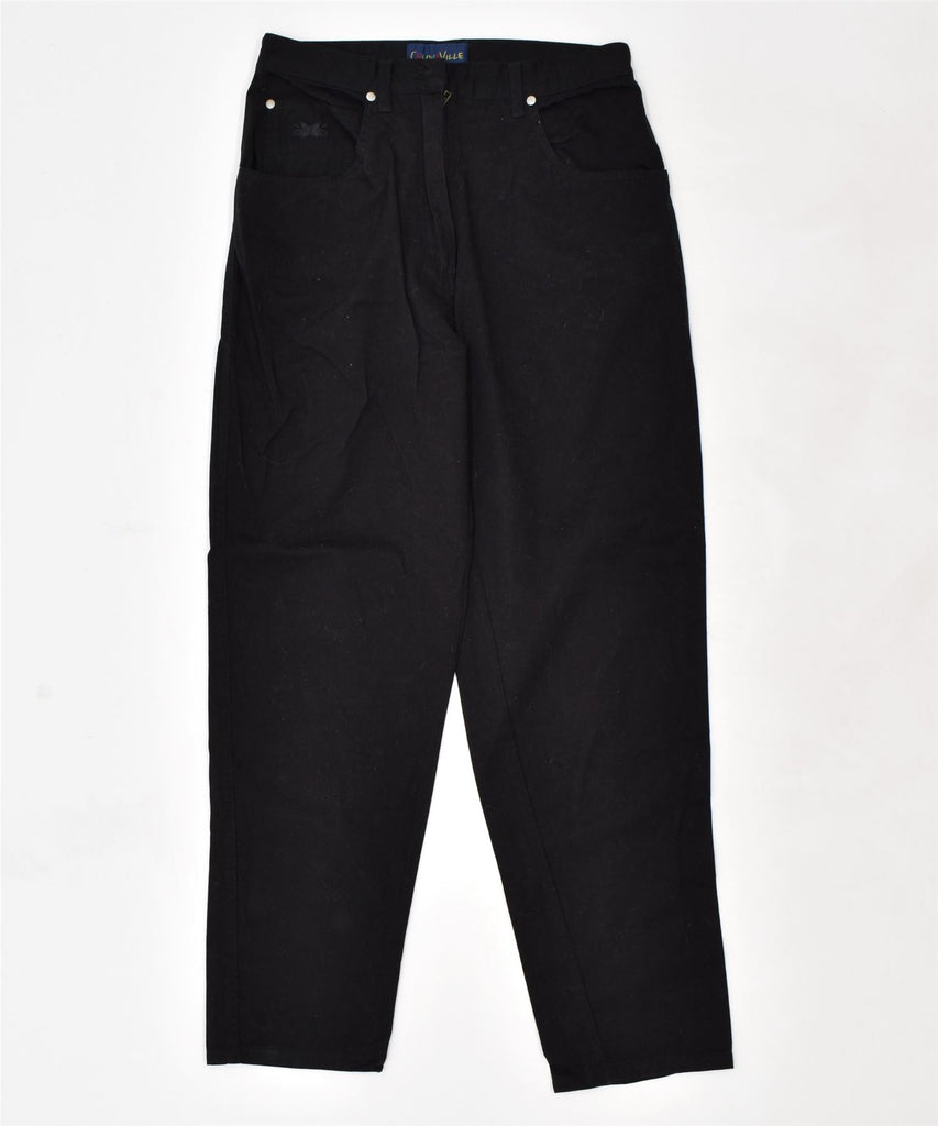 COLOUR VILLE Womens Regular Fit Casual Trousers W28 L29 Black Cotton | Vintage | Thrift | Second-Hand | Used Clothing | Messina Hembry 