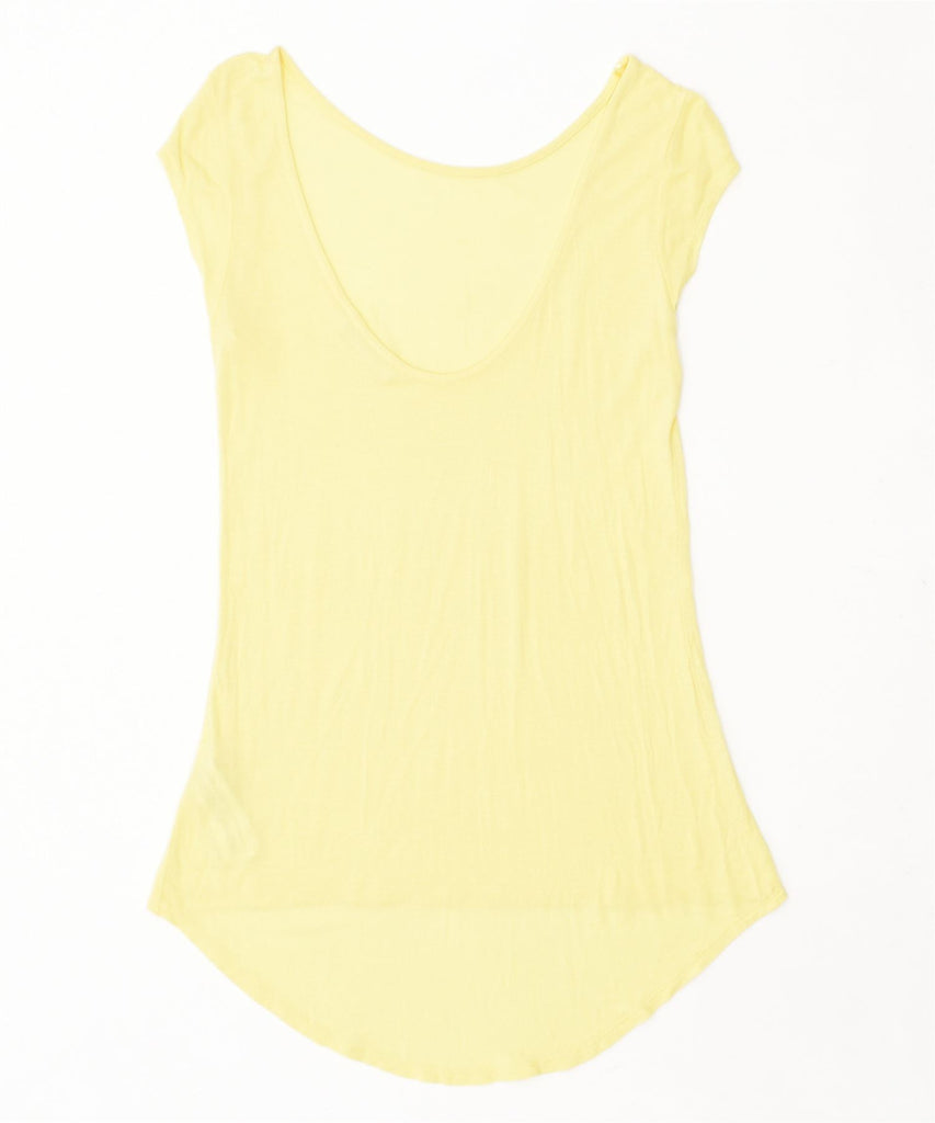 ZARA Womens T-Shirt Top UK 8 Small Yellow | Vintage | Thrift | Second-Hand | Used Clothing | Messina Hembry 