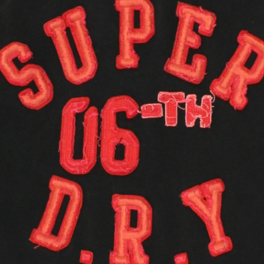 Superdry 06th Embroidered Black Pullover Hoodie | Vintage Designer Hoody VTG | Vintage Messina Hembry | Thrift | Second-Hand Messina Hembry | Used Clothing | Messina Hembry 