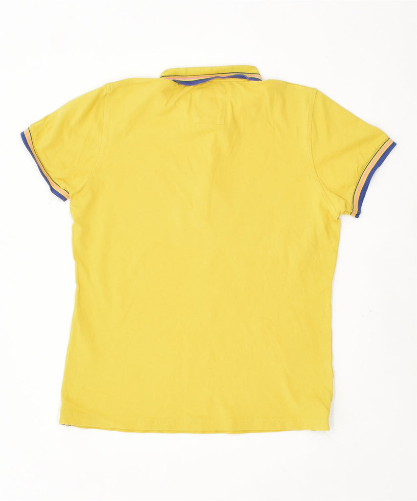 REFRIGUE Womens Slim Fit Polo Shirt UK 18 XL Yellow Cotton Vintage | Vintage | Thrift | Second-Hand | Used Clothing | Messina Hembry 