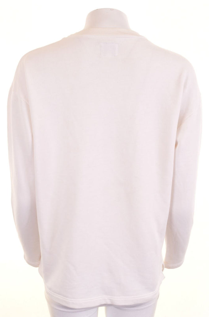 BENETTON Womens Sweatshirt Jumper Size 10 Small White Oversized - Second Hand & Vintage Designer Clothing - Messina Hembry