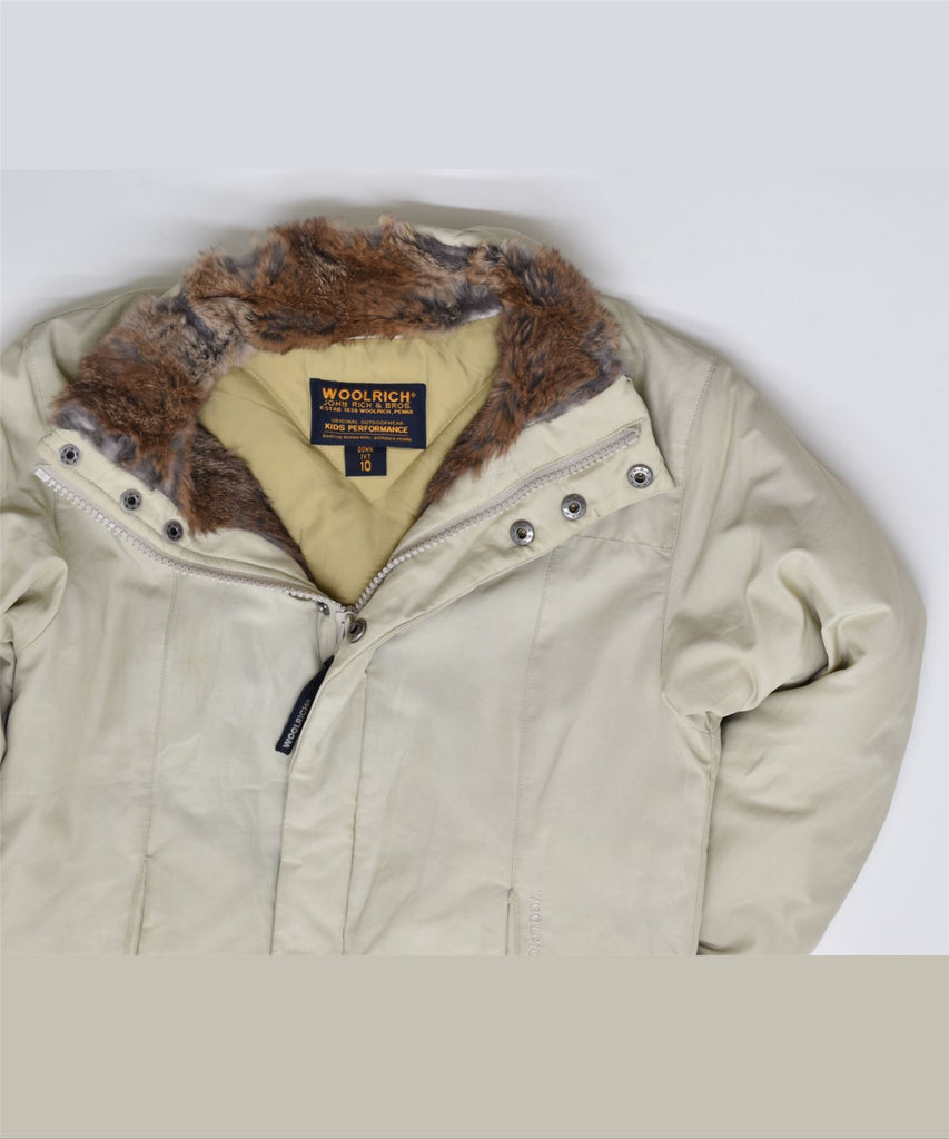 WOOLRICH Girls Parka Jacket 9-10 Years Beige Nylon | Vintage | Thrift | Second-Hand | Used Clothing | Messina Hembry 