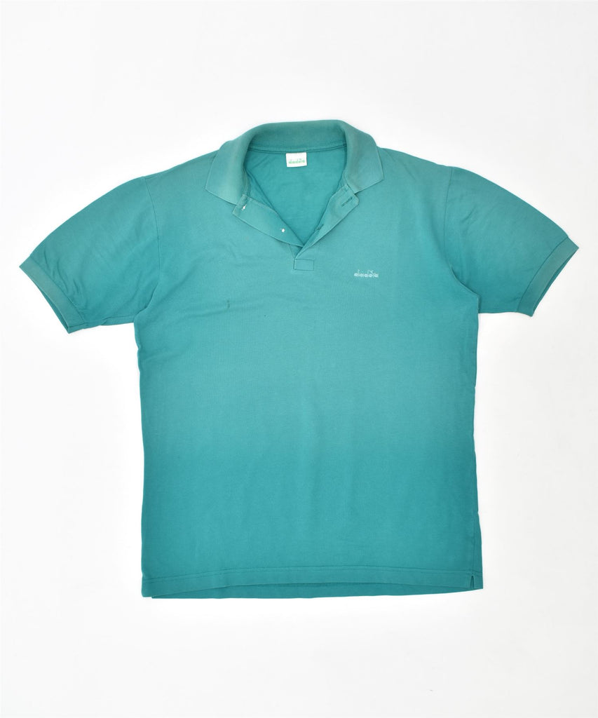 DIADORA Mens Polo Shirt Large Green Cotton | Vintage | Thrift | Second-Hand | Used Clothing | Messina Hembry 