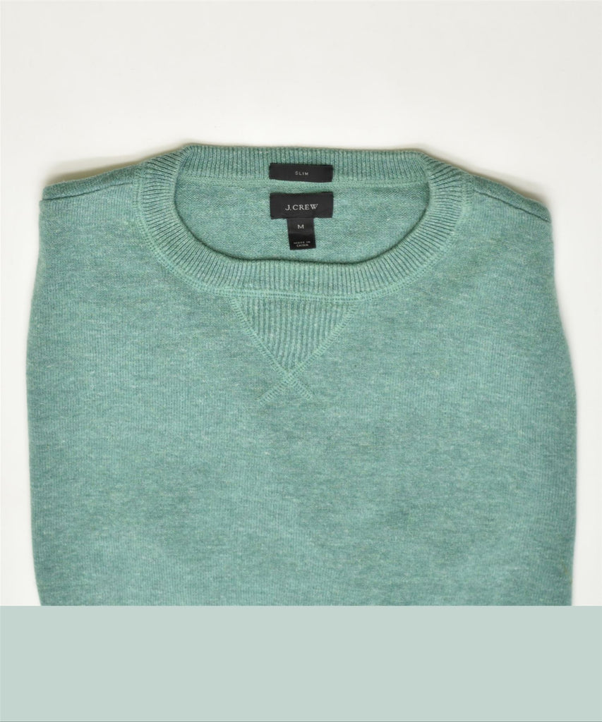 J. CREW Mens Slim Crew Neck Jumper Sweater Medium Green Cotton | Vintage | Thrift | Second-Hand | Used Clothing | Messina Hembry 