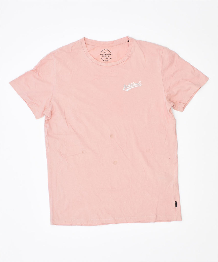 JACK & JONES Mens T-Shirt Top Large Pink Cotton | Vintage | Thrift | Second-Hand | Used Clothing | Messina Hembry 