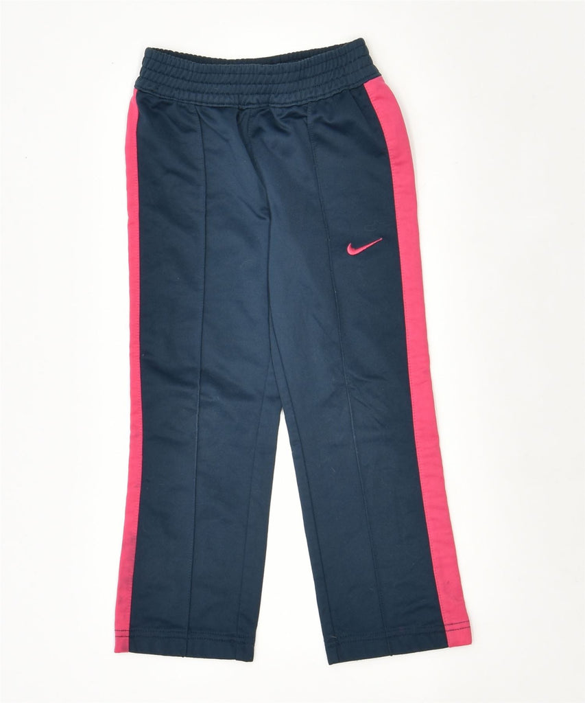 NIKE Girls Tracksuit Trousers 3-4 Years Navy Blue | Vintage | Thrift | Second-Hand | Used Clothing | Messina Hembry 