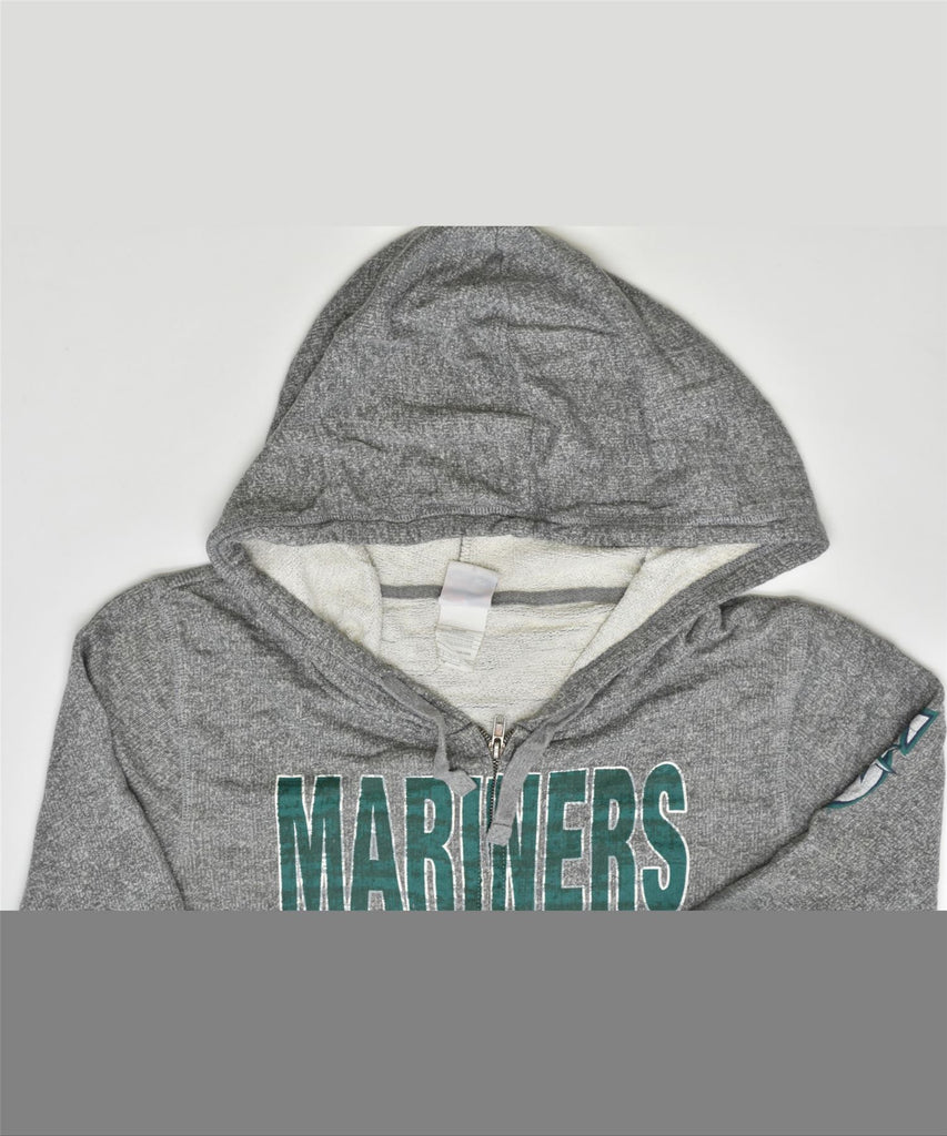 MAJESTIC Mens Mariners Baseball Graphic Hoodie Jumper Large Grey Cotton | Vintage | Thrift | Second-Hand | Used Clothing | Messina Hembry 