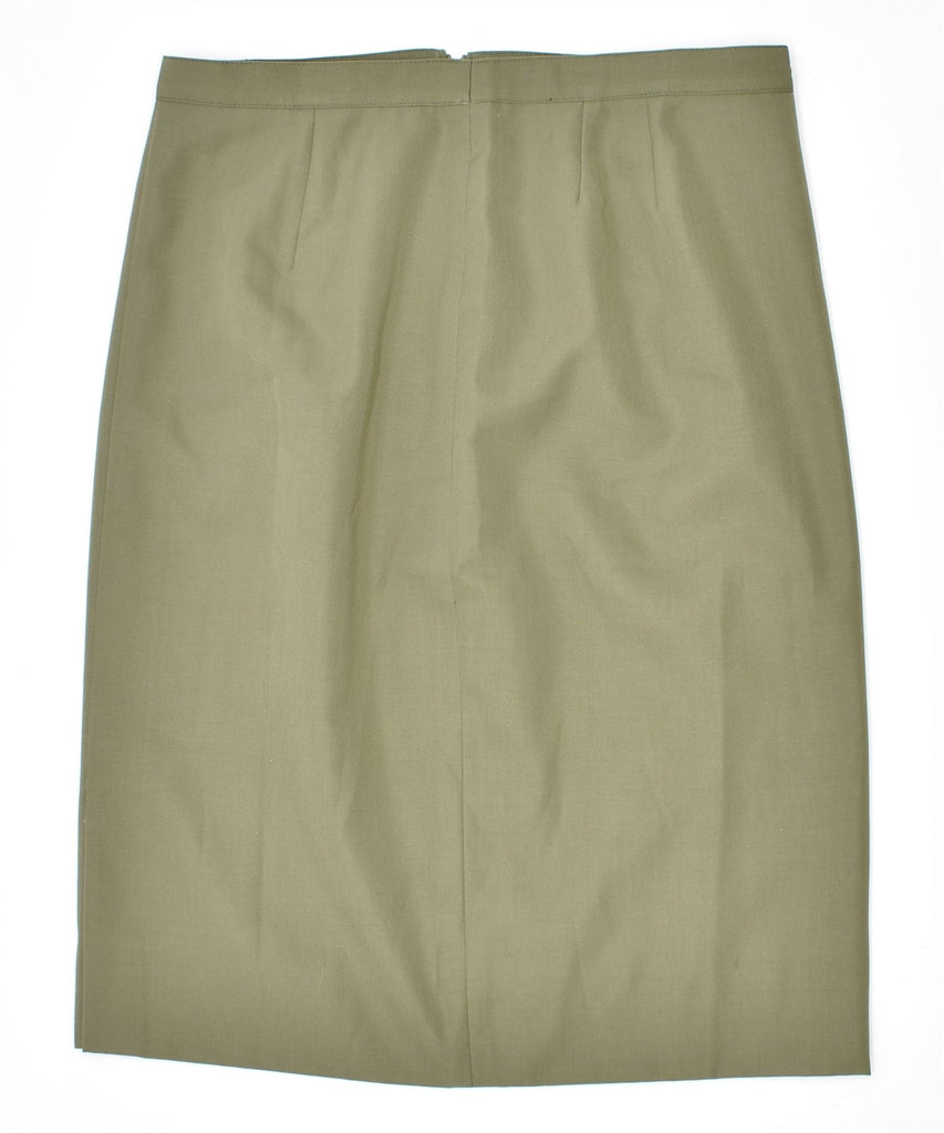 LUISA SPAGNOLI Womens High Waist Straight Skirt IT 48 XL W32 Khaki Vintage | Vintage | Thrift | Second-Hand | Used Clothing | Messina Hembry 