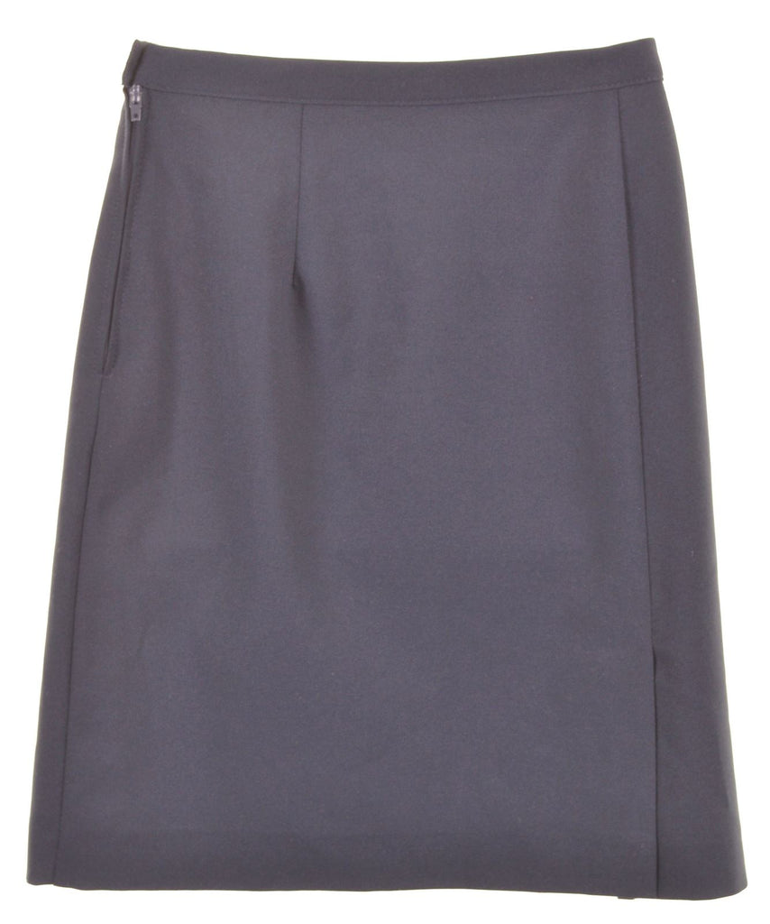BENETTON Womens A-Line Skirt W26 L18 Navy Blue Polyester - Second Hand & Vintage Designer Clothing - Messina Hembry
