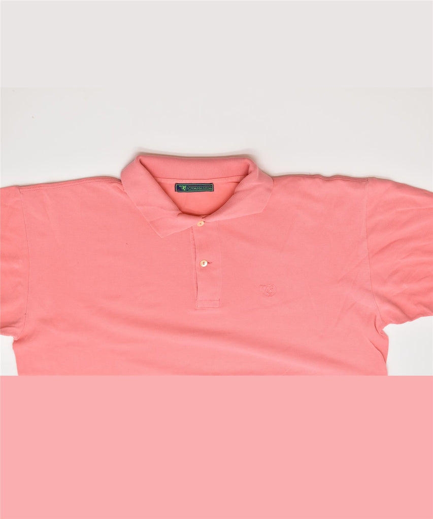 GYMNASIUM Mens Polo Shirt XL Pink Cotton Vintage | Vintage | Thrift | Second-Hand | Used Clothing | Messina Hembry 