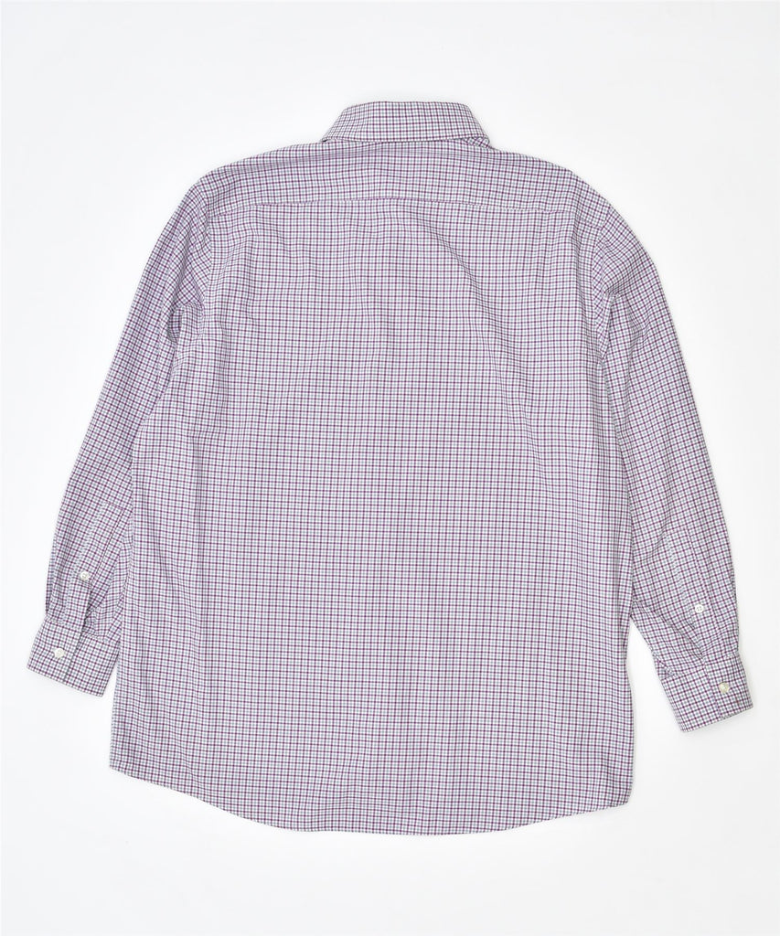 MICHAEL KORS Mens Non Iron Shirt Size 16 1/2 Large Purple Check Cotton | Vintage | Thrift | Second-Hand | Used Clothing | Messina Hembry 