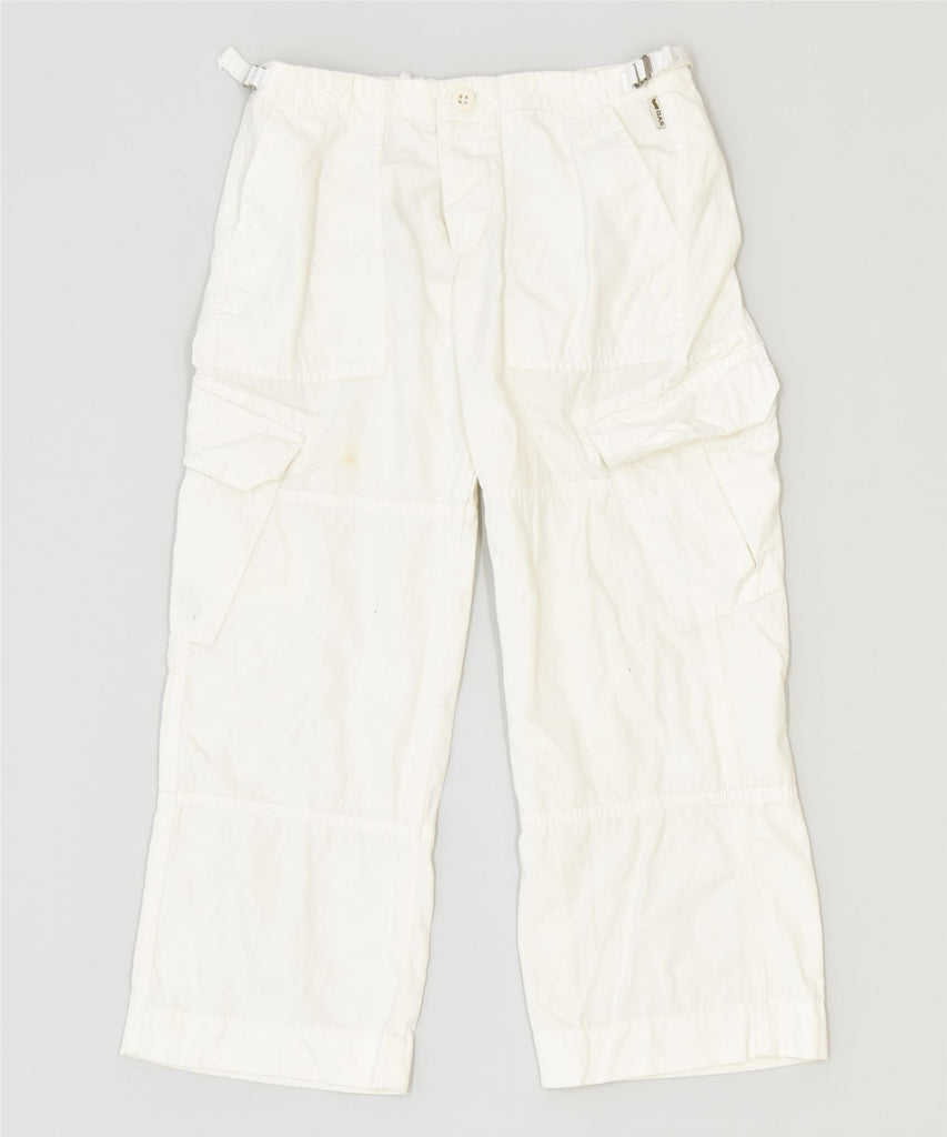 GAS Mens Cargo Capri Trousers W25 L23 White Cotton Classic | Vintage | Thrift | Second-Hand | Used Clothing | Messina Hembry 