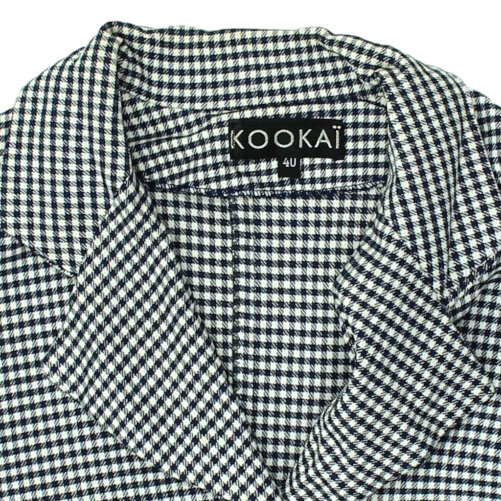 Kookai Womens Black White Check Blazer Jacket | Vintage High End Designer Suit | Vintage Messina Hembry | Thrift | Second-Hand Messina Hembry | Used Clothing | Messina Hembry 
