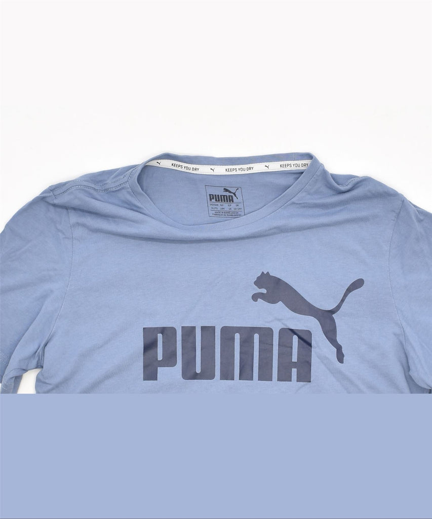 PUMA Boys Graphic T-Shirt Top 13-14 Years Blue Cotton | Vintage | Thrift | Second-Hand | Used Clothing | Messina Hembry 