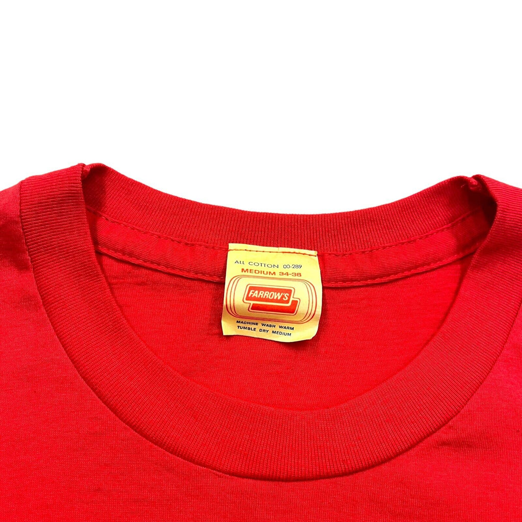 Farrow's Blank Cotton Tshirt | Vintage 90s Retro Single Stitch Red Medium VTG | Vintage Messina Hembry | Thrift | Second-Hand Messina Hembry | Used Clothing | Messina Hembry 