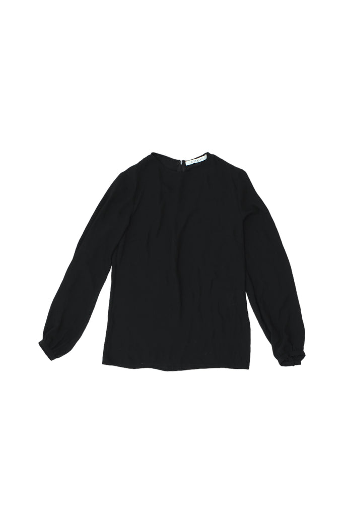 Givenchy Women's Long Sleeve Blouse Top | Vintage Designer Black Polyester VTG | Vintage Messina Hembry | Thrift | Second-Hand Messina Hembry | Used Clothing | Messina Hembry 